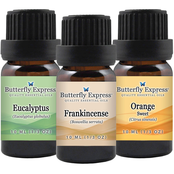 3 Oil Kit - Eucalyptus, Frankincense, Orange Wholesale