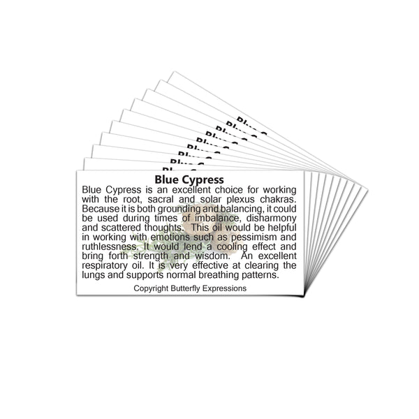 Blue Cypress Essential Oil Product Cards Wholesale