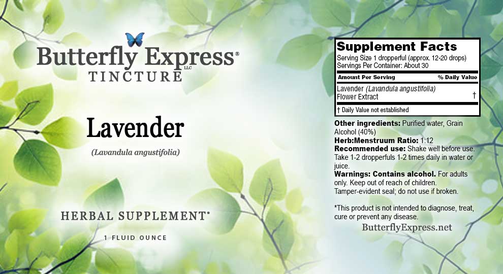 lavandula angustifolia lavender flower extract Lavender Tincture Lavandula Angustifolia - 1Oz - Homeopathic-Style Remedies