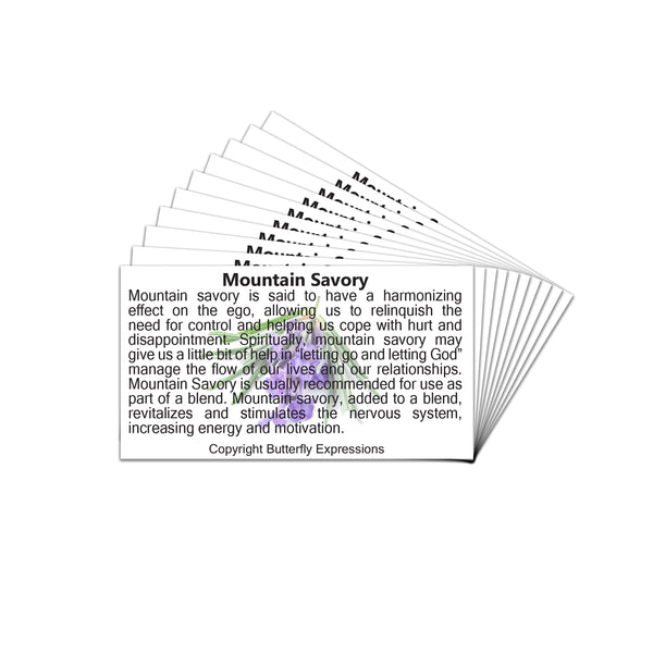 Mountain Savory Essential Oil Product Cards