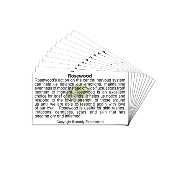 Rosewood Essential Oil Product Cards Wholesale