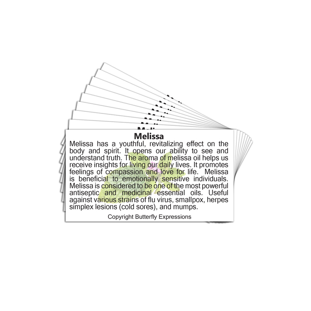 Melissa Essential Oil Product Cards